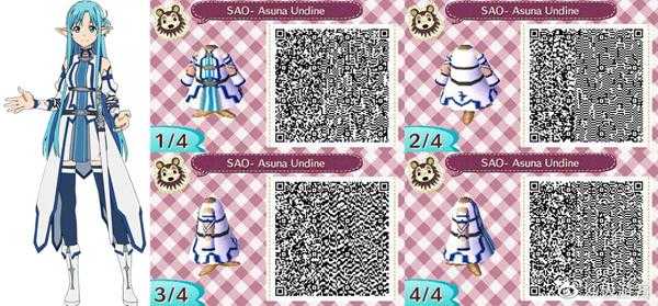 《动物森友会》刀剑神域亚丝娜服装二维码